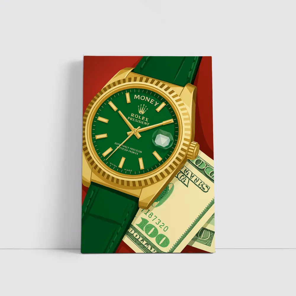 Rolex President Watch Green Dial Money Art – Wall Art
