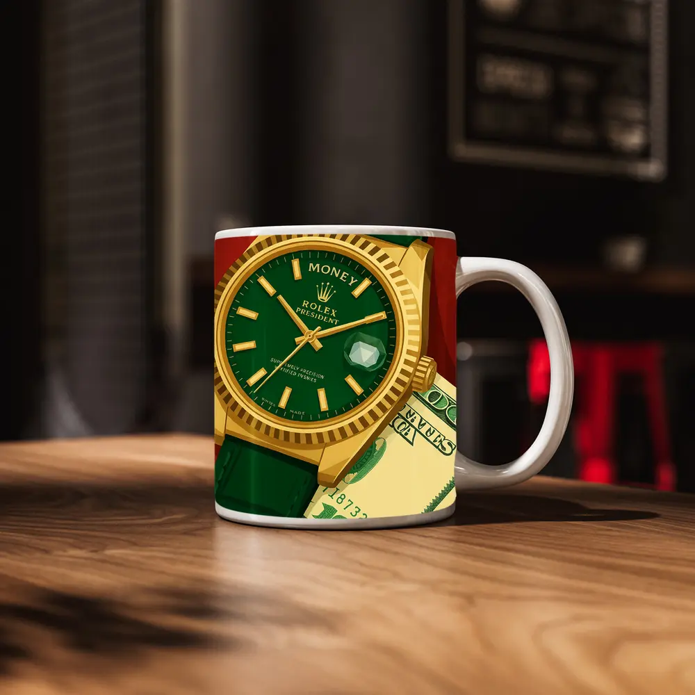 Rolex President Watch Green Dial Money Art – Mugs