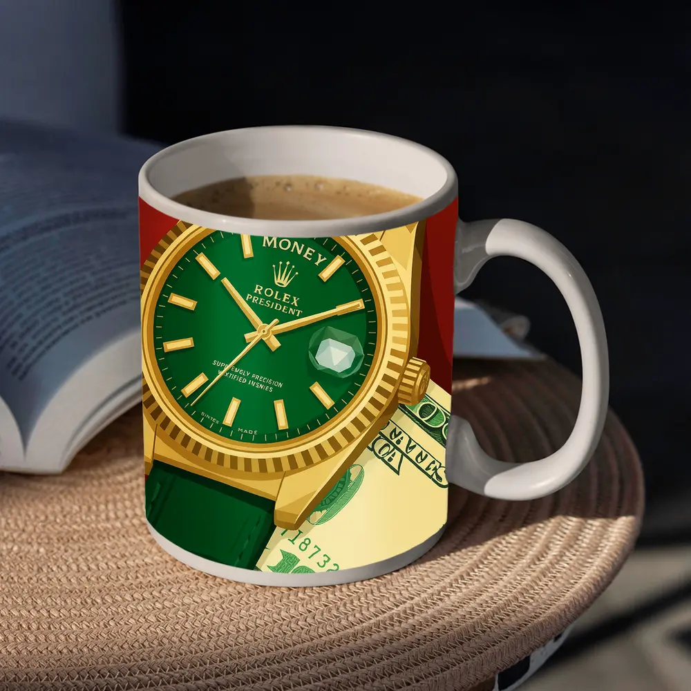Rolex President Watch Green Dial Money Art – Mugs