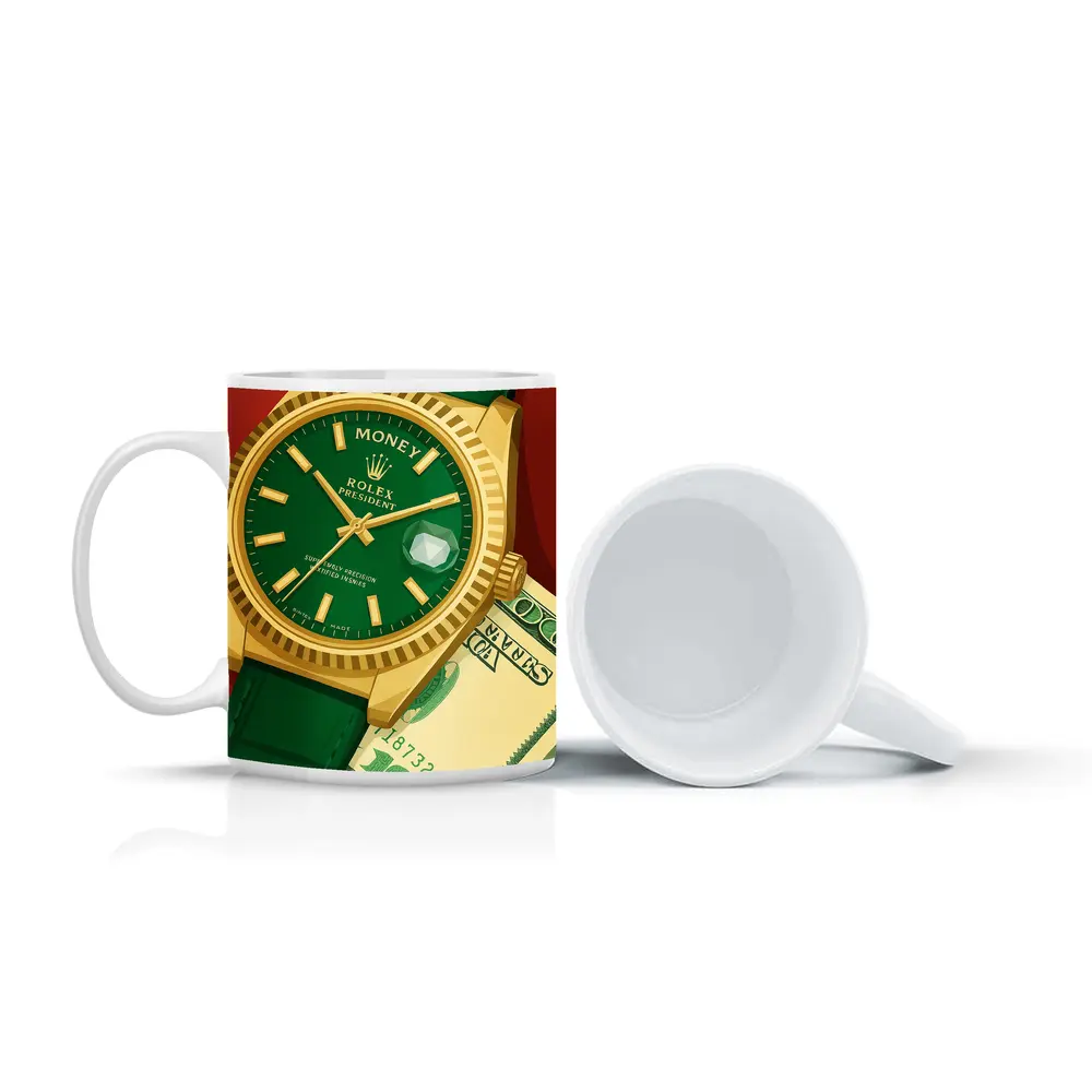 Rolex President Watch Green Dial Money Art – Mugs