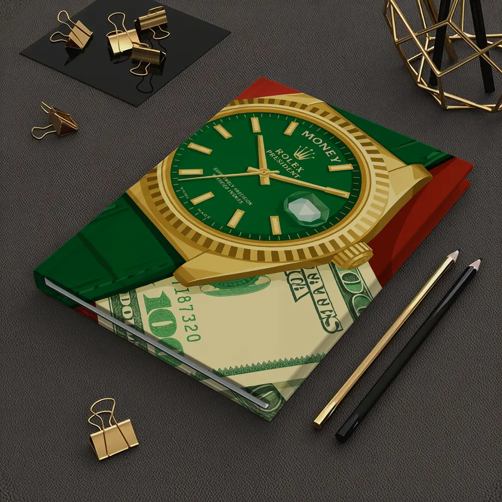 Rolex President Watch Green Dial Money Art – Notebooks