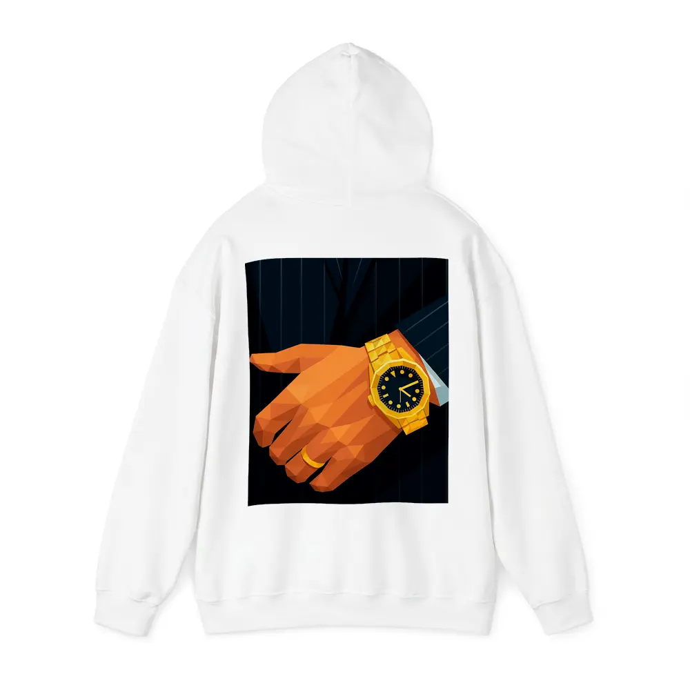 Gold Watch Man Suit Low Poly Art – Hoodies