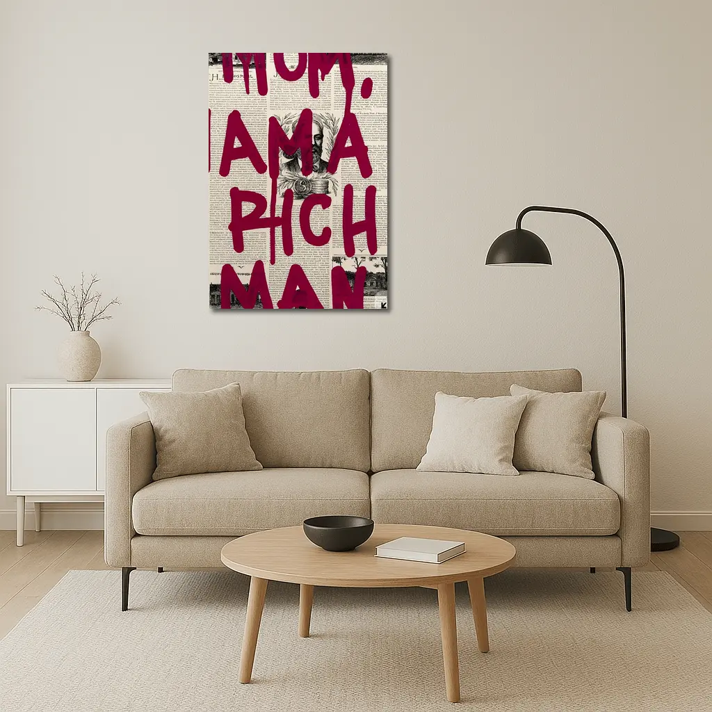 Mom I Am A Rich Man Newspaper Art – Wall Art