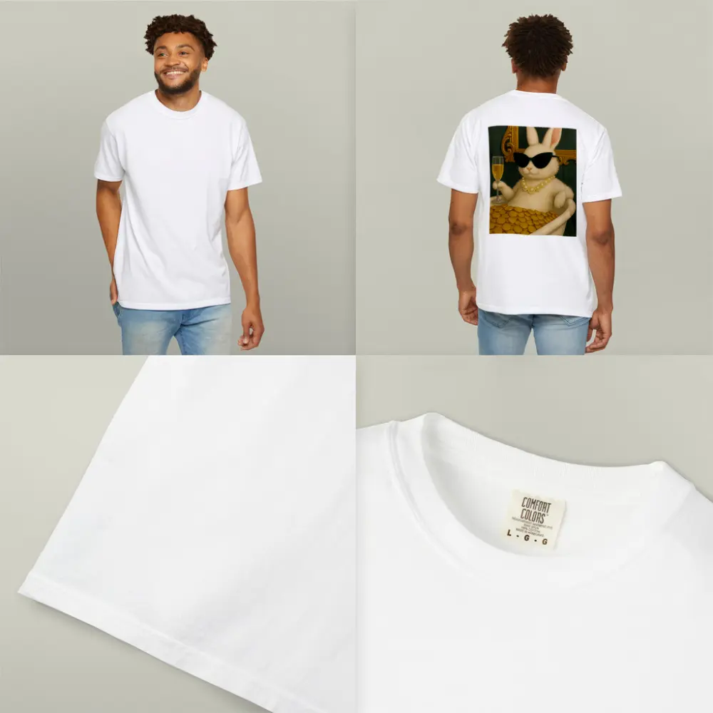 Rich Bunny Bathing In Gold Coins – T-Shirts