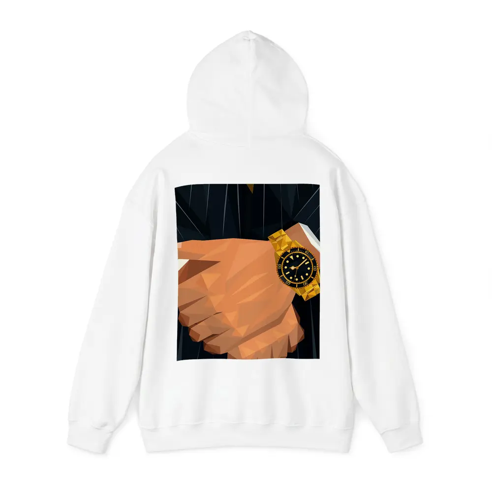 Gold Watch Low Poly Man Dark Suit – Hoodies
