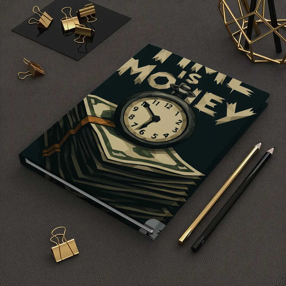 Time Is Money Pocket Watch Cash Stack – Notebooks