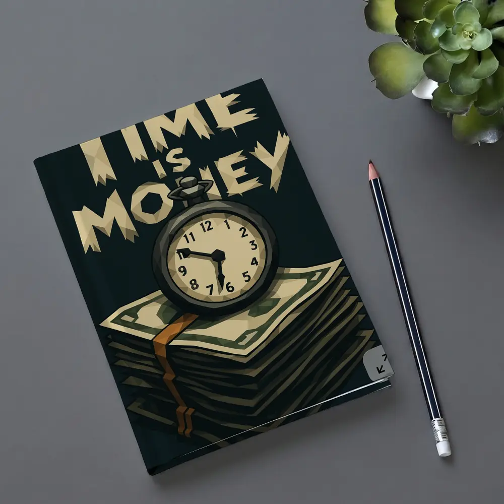 Time Is Money Pocket Watch Cash Stack – Notebooks