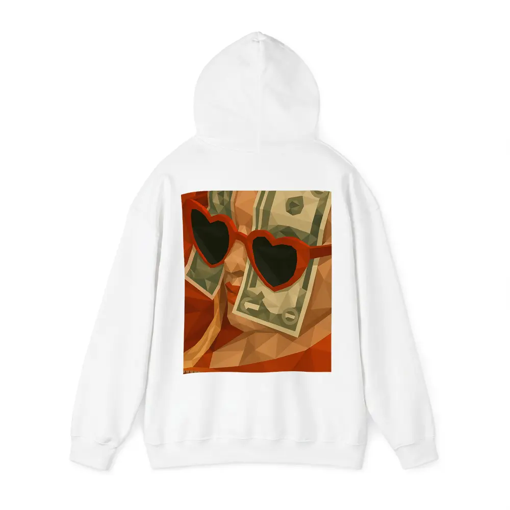 Woman Heart Sunglasses Dollar Bills Low Poly – Hoodies
