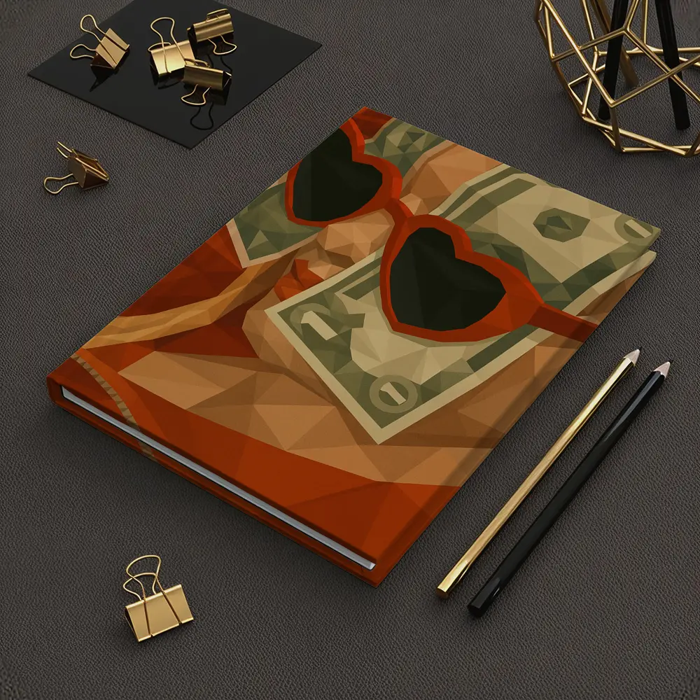 Woman Heart Sunglasses Dollar Bills Low Poly – Notebooks