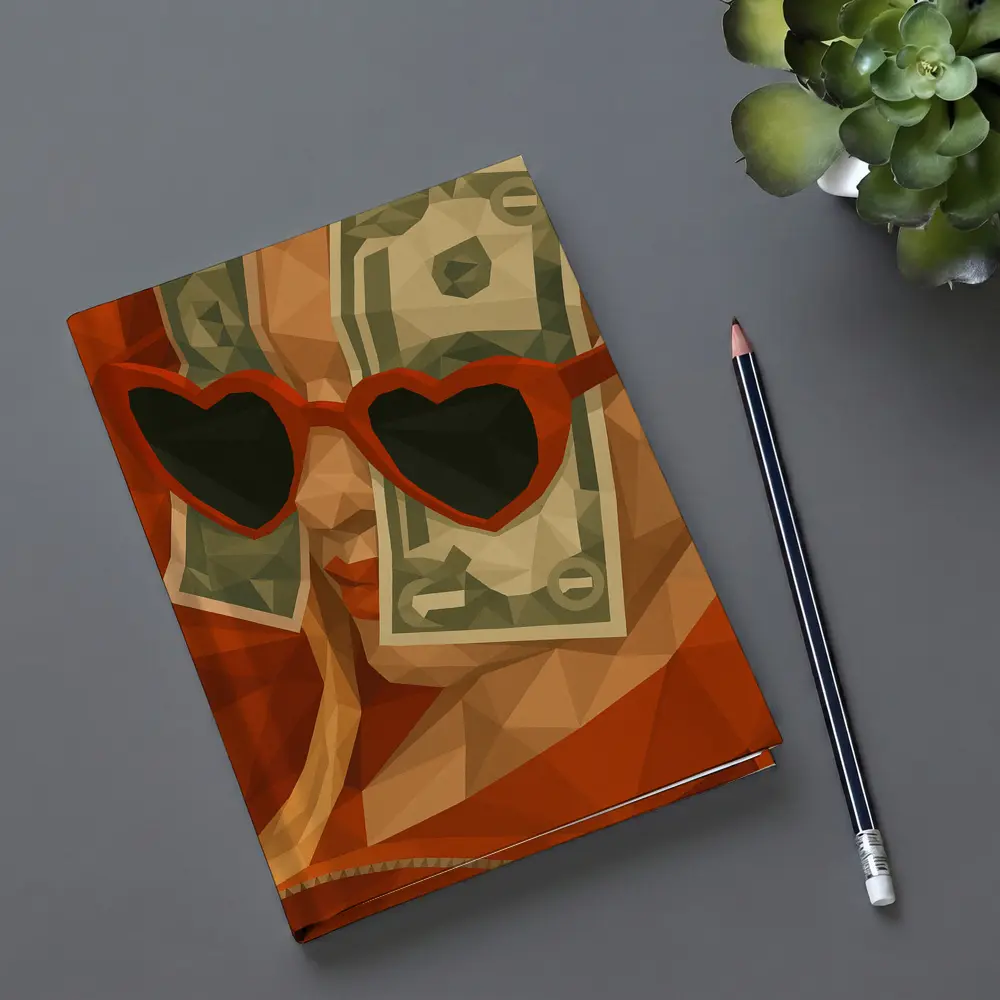 Woman Heart Sunglasses Dollar Bills Low Poly – Notebooks