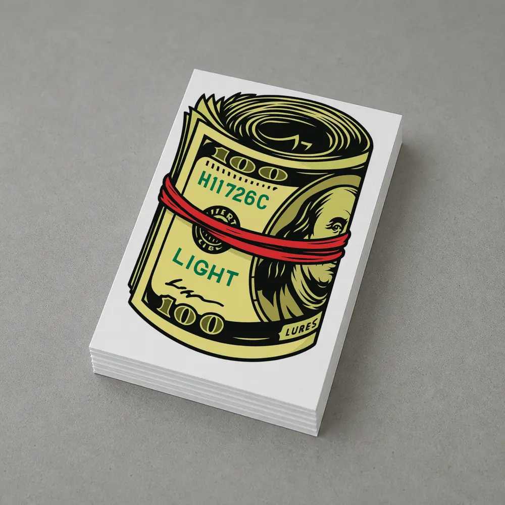 Roll of Hundred Dollar Bills Red Band – Postcards
