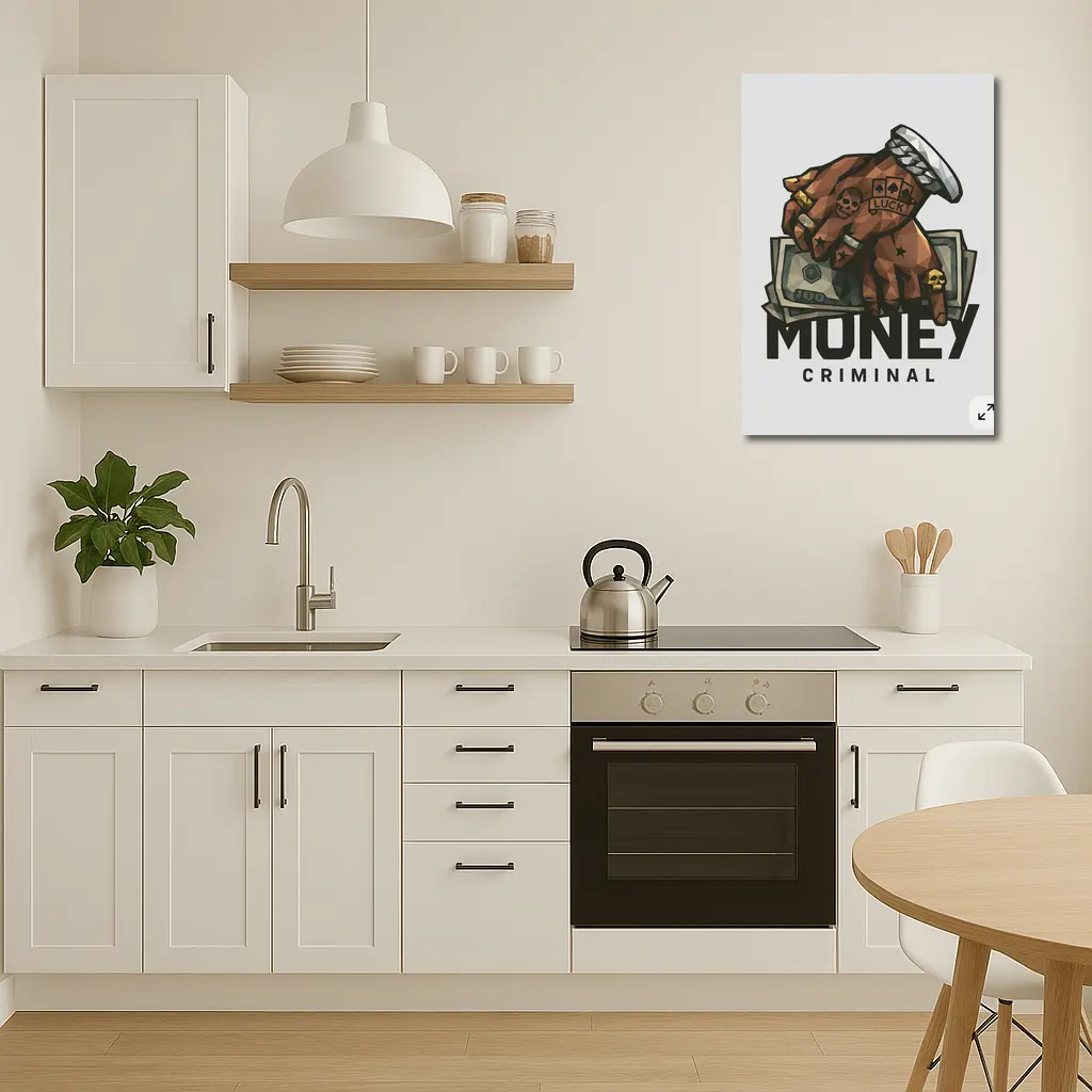 Money Criminal Tattooed Hand Gripping Cash – Wall Art
