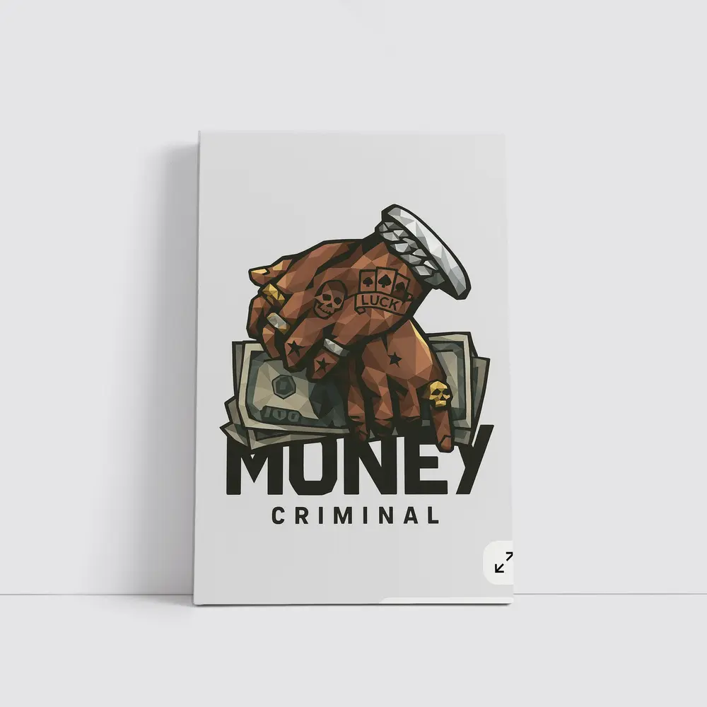 Money Criminal Tattooed Hand Gripping Cash – Wall Art