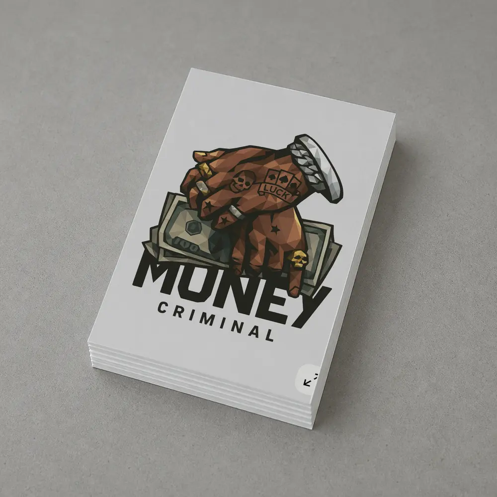 Money Criminal Tattooed Hand Gripping Cash – Postcards