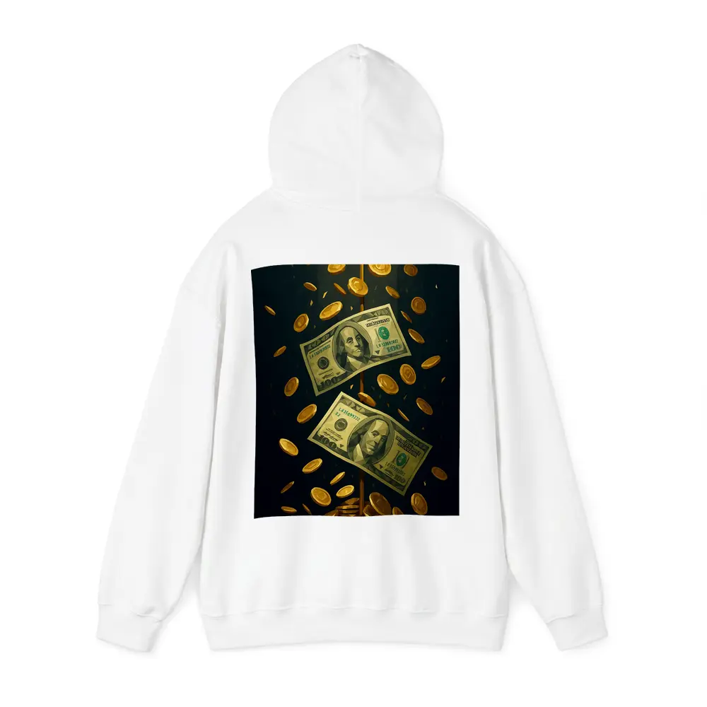Dollar Bills Gold Coins Dark Background – Hoodies