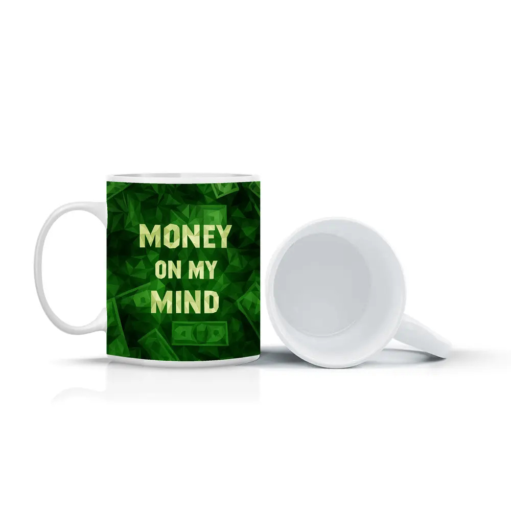 Money On My Mind Green Dollar Bills – Mugs