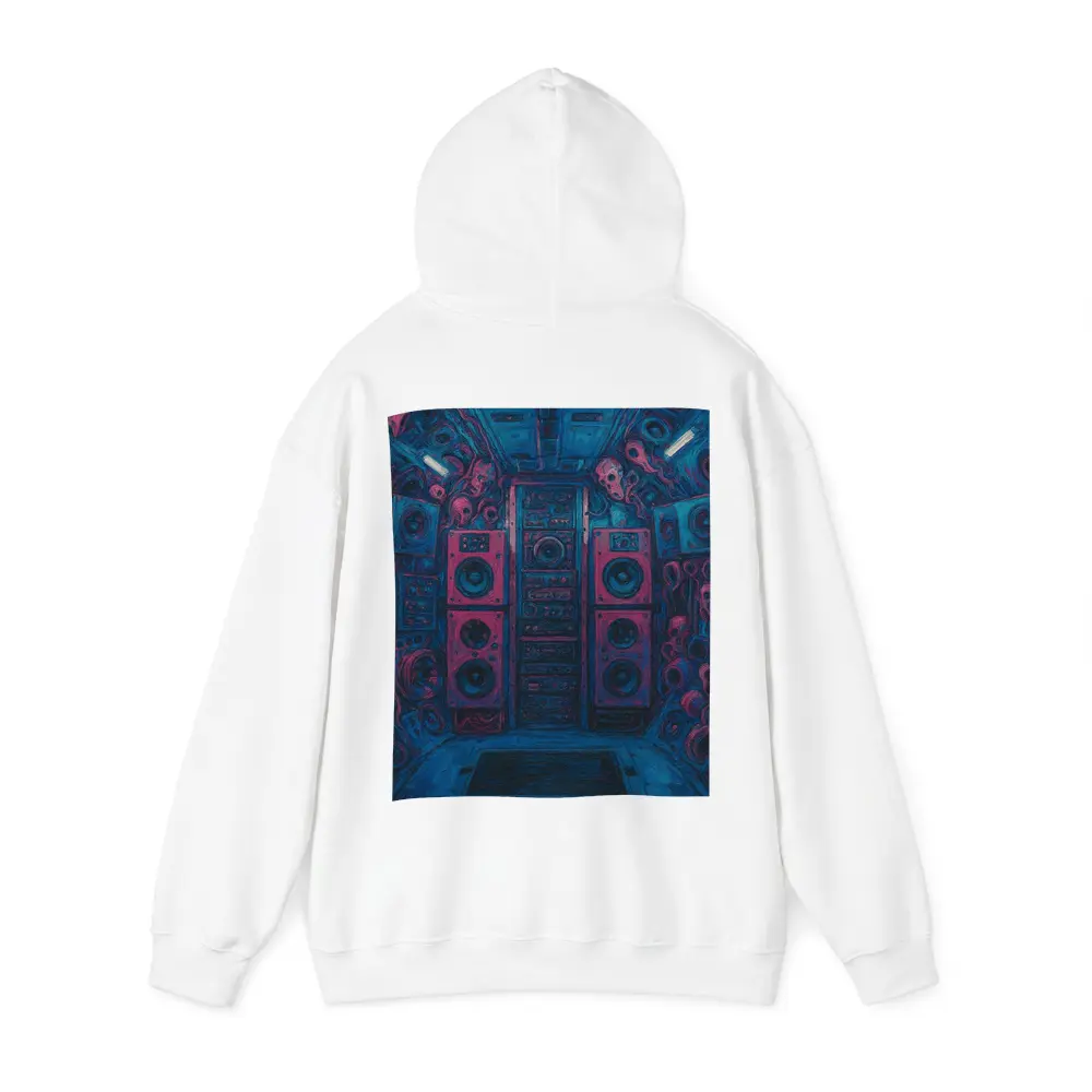 Dark Blue Room Massive Speakers Skull Art – Hoodies
