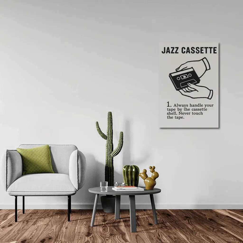 Jazz Cassette Tape Retro Instructional Art – Wall Art