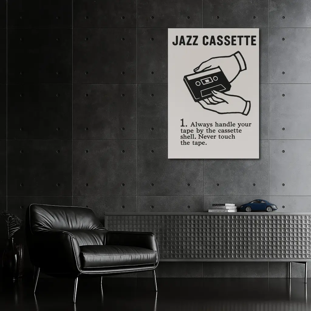 Jazz Cassette Tape Retro Instructional Art – Wall Art