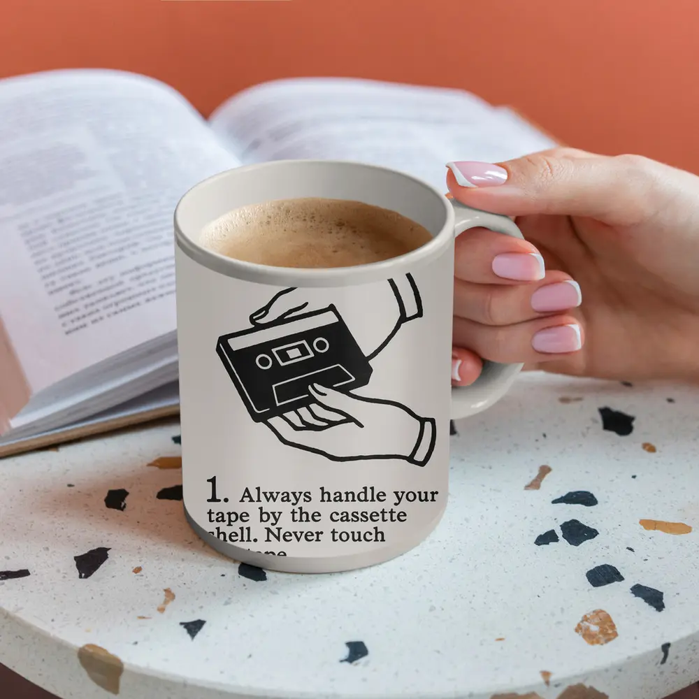 Jazz Cassette Tape Retro Instructional Art – Mugs