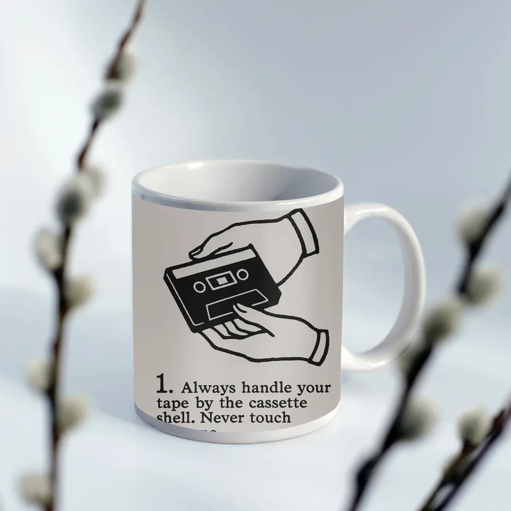 Jazz Cassette Tape Retro Instructional Art – Mugs