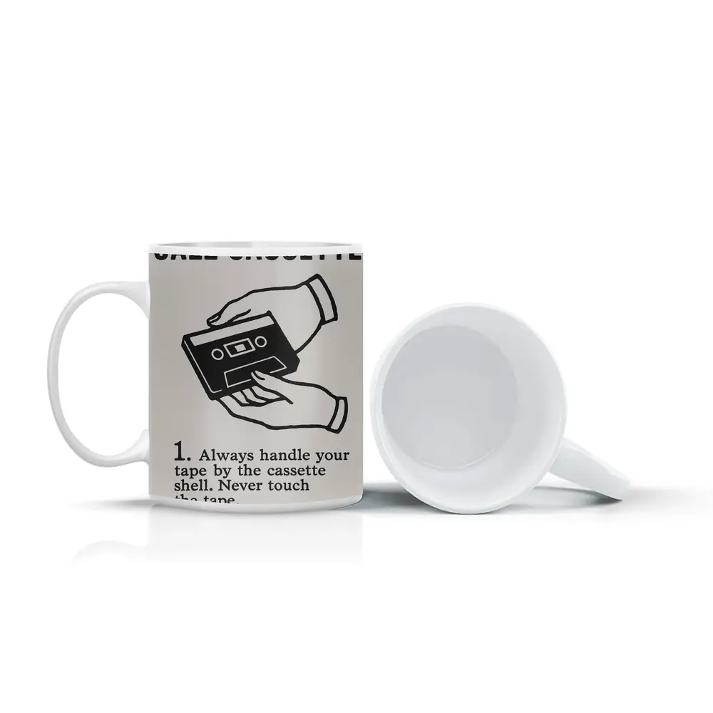 Jazz Cassette Tape Retro Instructional Art – Mugs