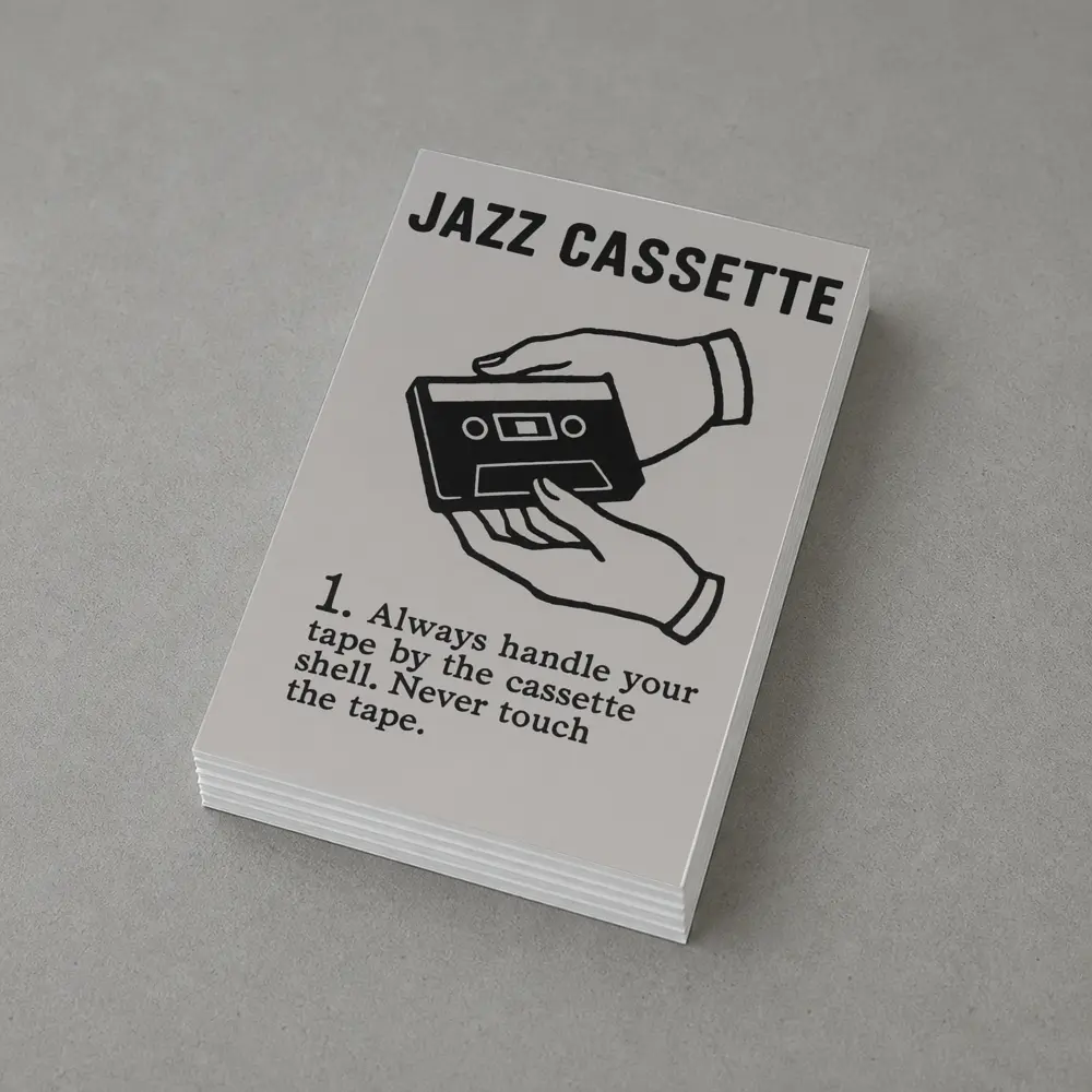 Jazz Cassette Tape Retro Instructional Art – Postcards