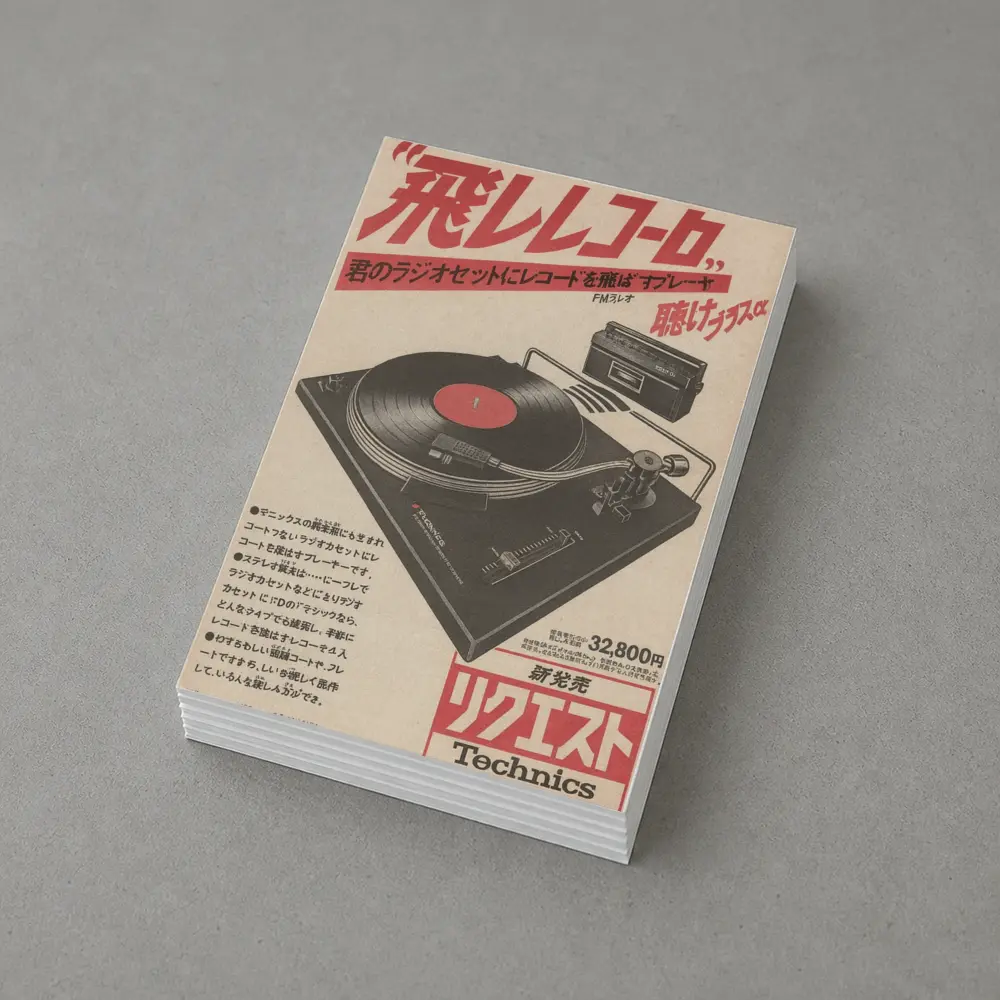 Technics Turntable Vintage Japanese Retro Advertisement – Postcards