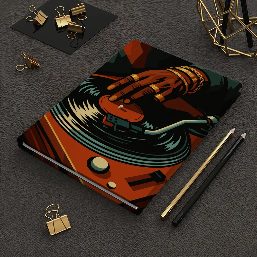 DJ Hand Scratching Vinyl Record Turntable Art – Notebooks