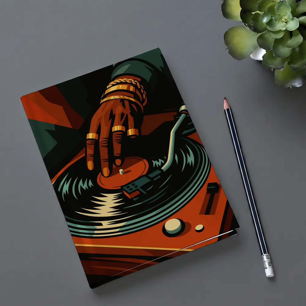 DJ Hand Scratching Vinyl Record Turntable Art – Notebooks