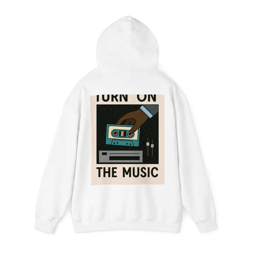 Turn On The Music Retro Cassette Tape Art – Hoodies