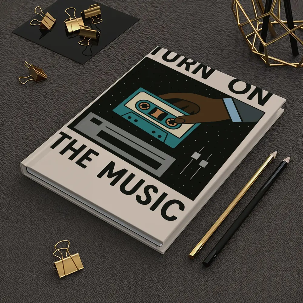Turn On The Music Retro Cassette Tape Art – Notebooks