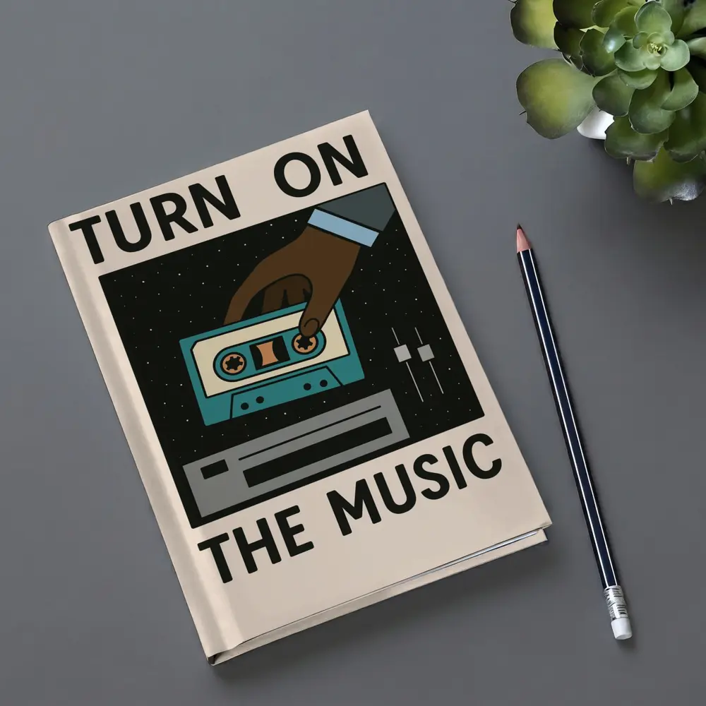 Turn On The Music Retro Cassette Tape Art – Notebooks