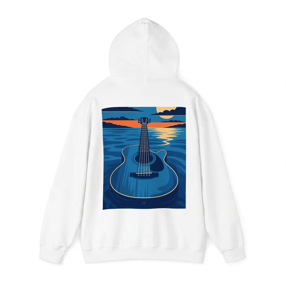 Acoustic Guitar Blue Ocean Moonlit Night – Hoodies