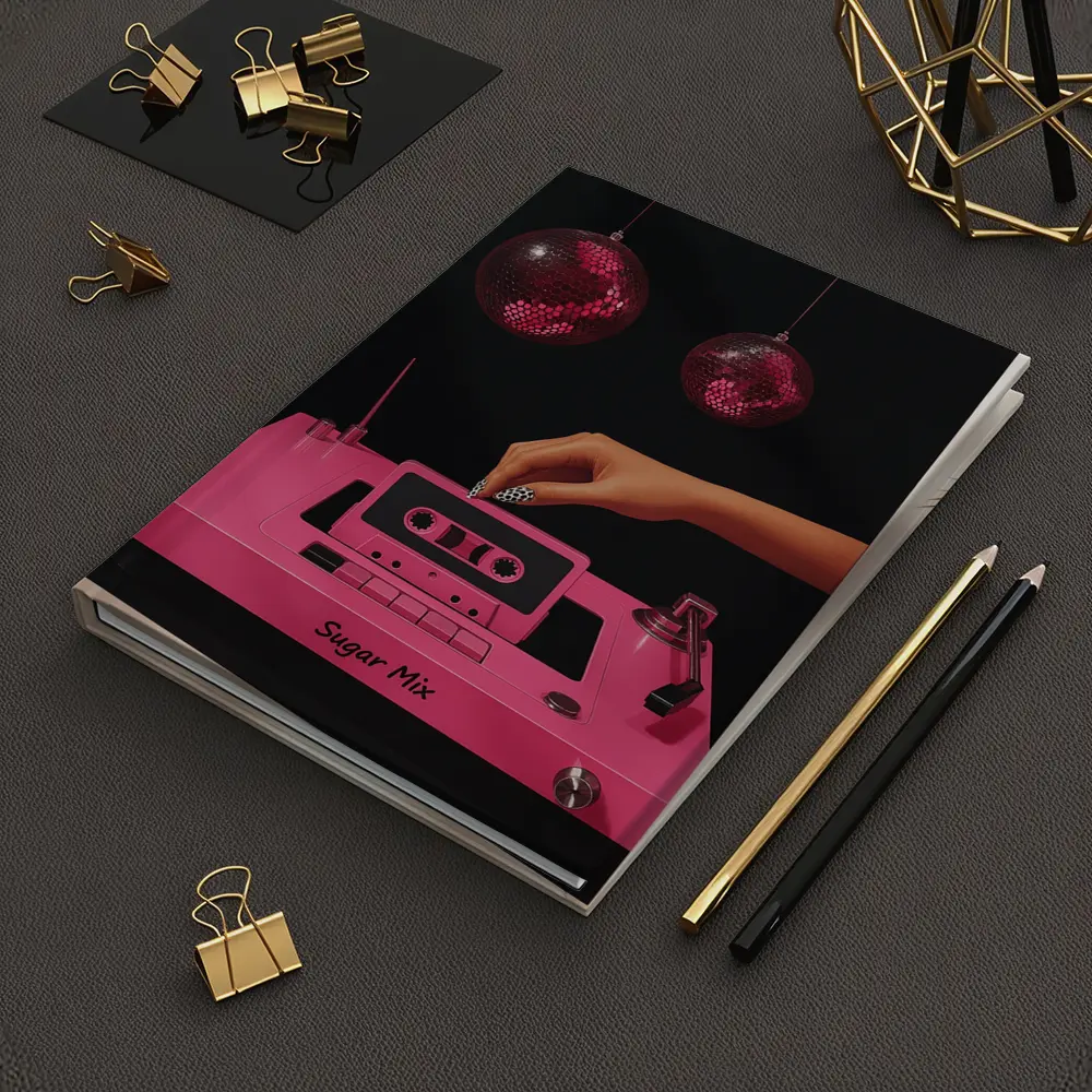 Pink Cassette Tape Disco Ball Retro Art – Notebooks