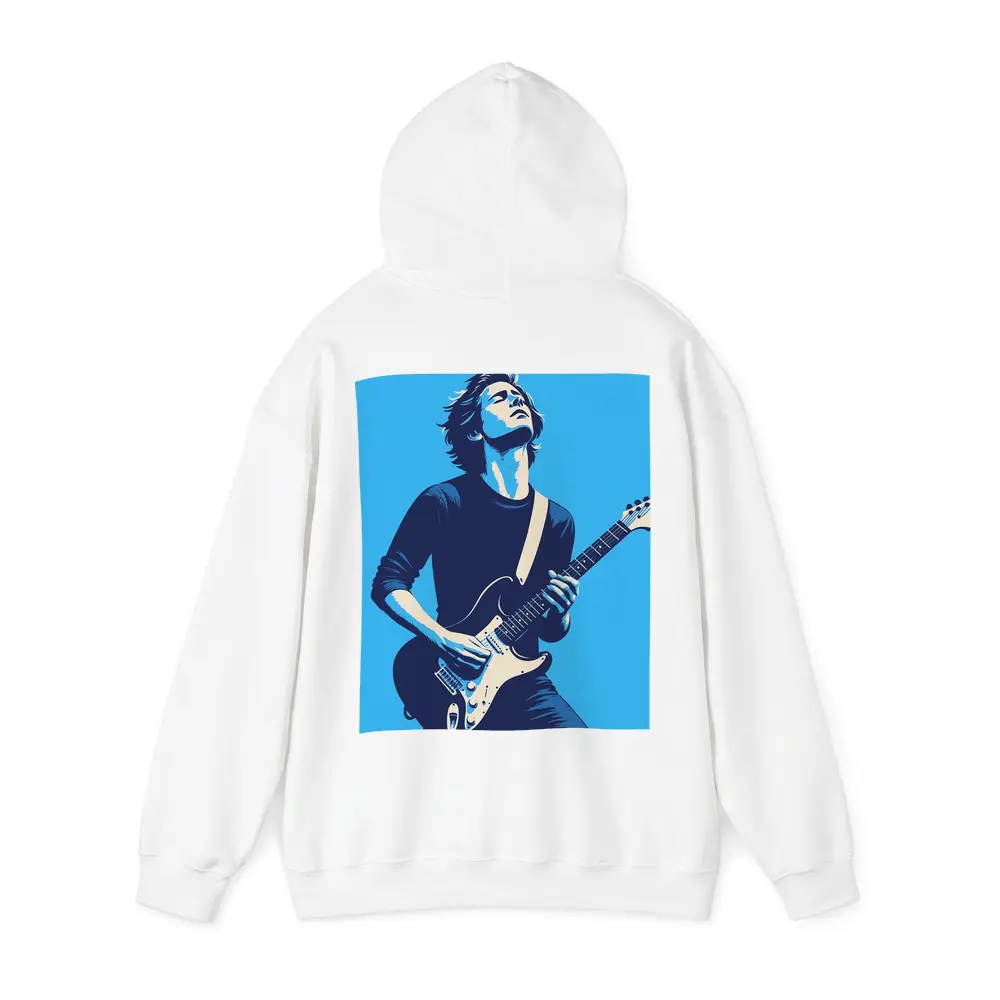 Guitarist Playing Electric Guitar Blue Pop Art – Hoodies