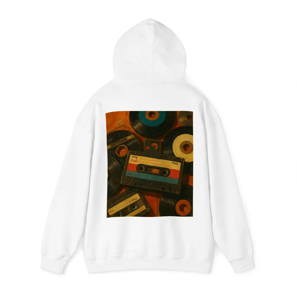Retro Cassette Tapes Vinyl Records Oil Painting – Hoodies