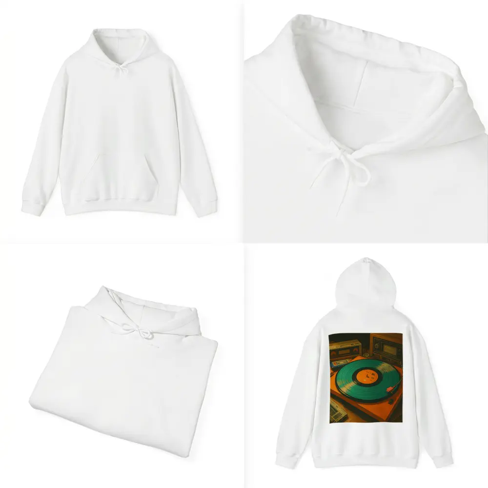 Retro Turntable Vinyl Record Warm Studio – Hoodies