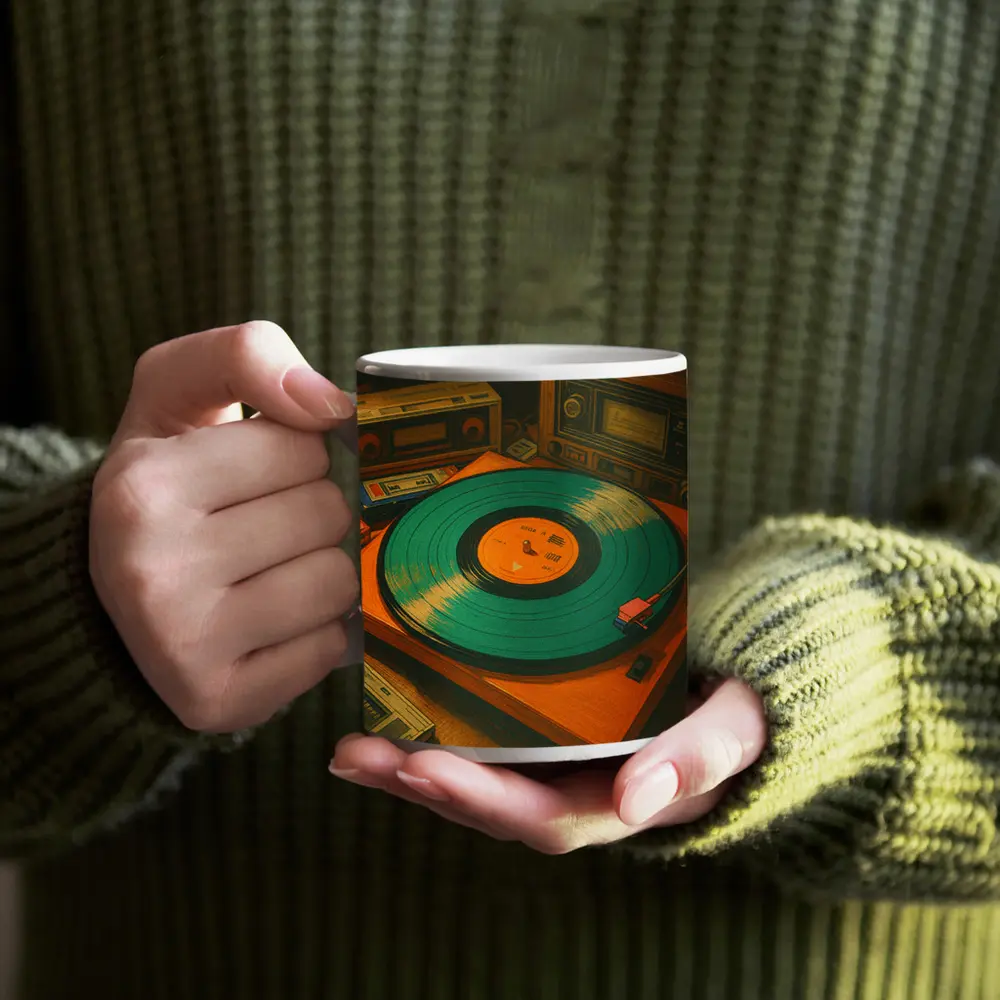 Retro Turntable Vinyl Record Warm Studio – Mugs