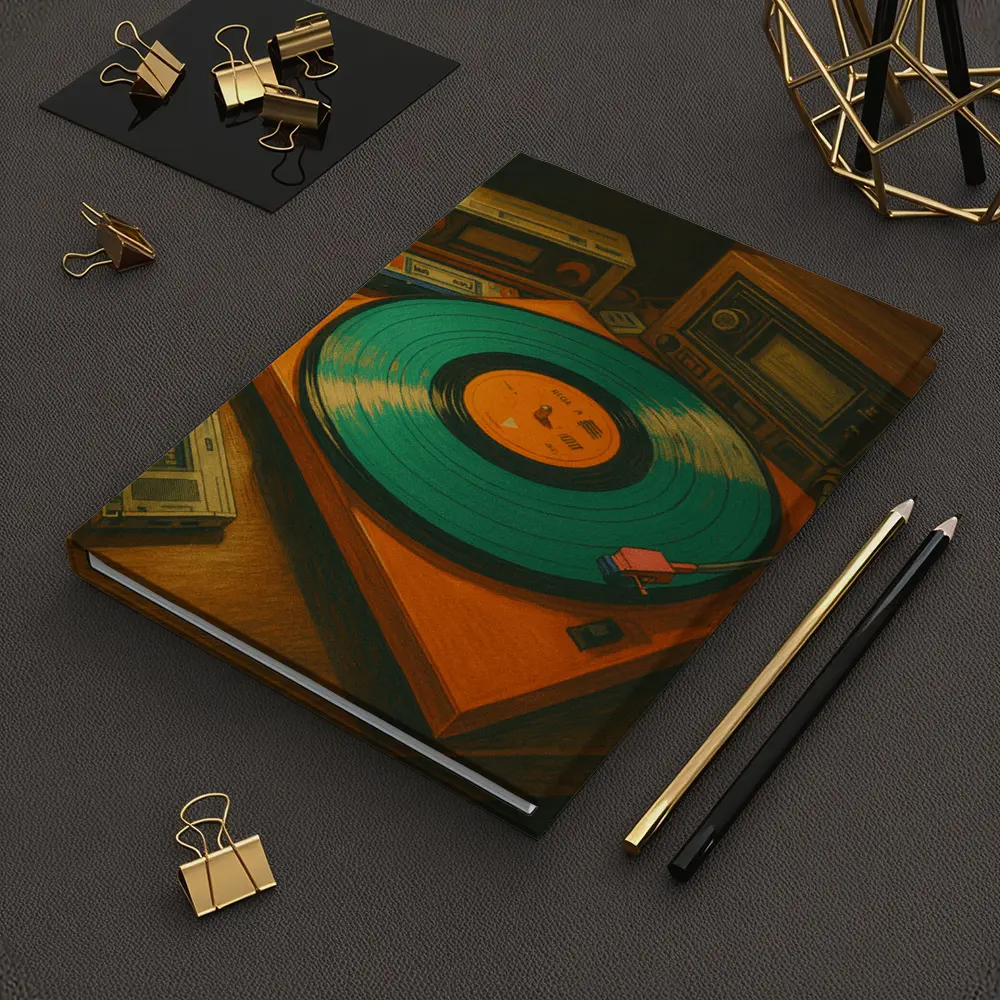 Retro Turntable Vinyl Record Warm Studio – Notebooks