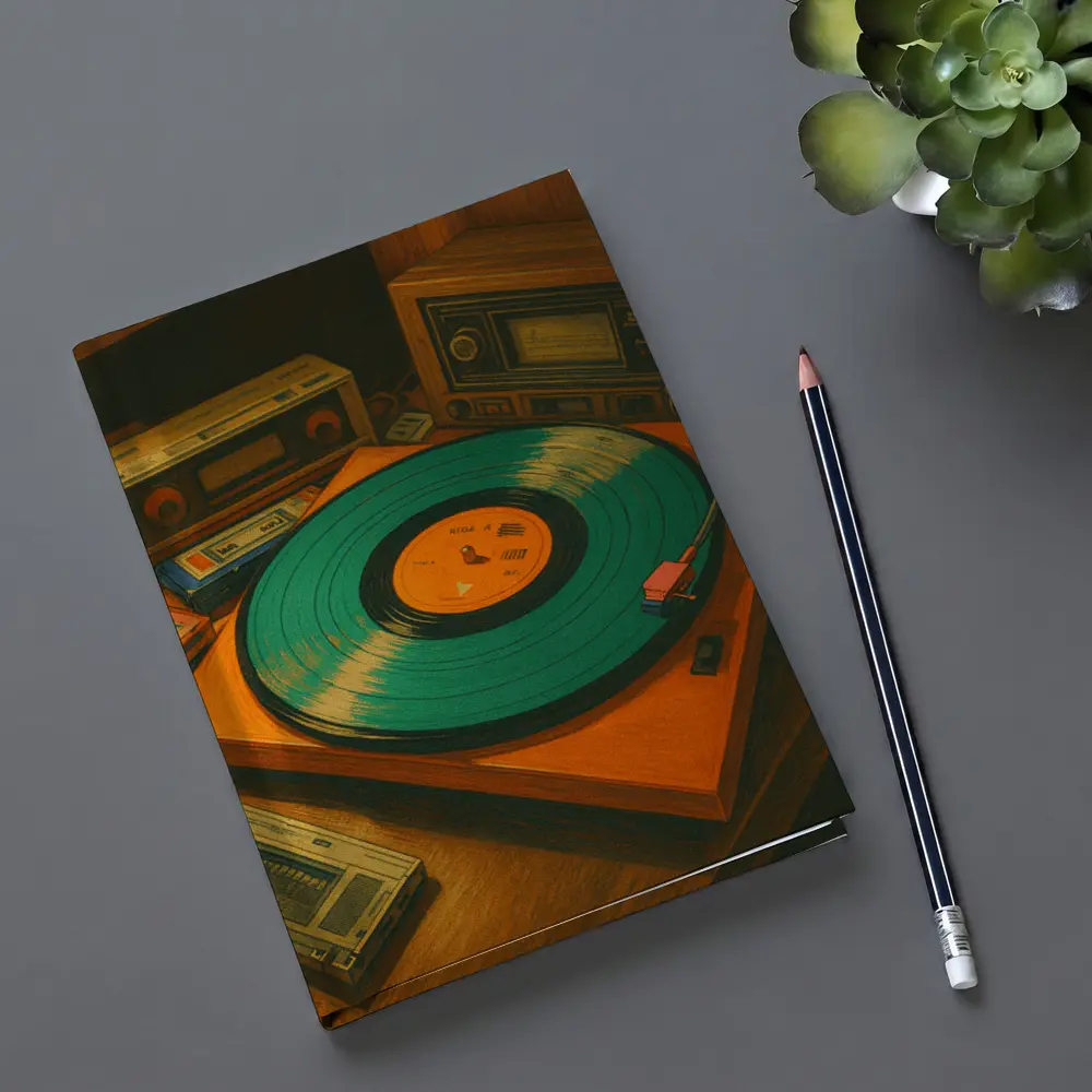 Retro Turntable Vinyl Record Warm Studio – Notebooks