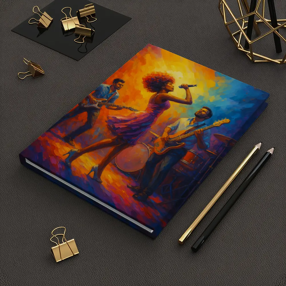 Live Band Performance Oil Painting Bold Colors – Notebooks