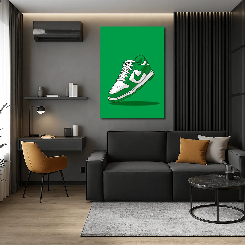 Nike Dunk Low Green White Sneaker Art – Wall Art