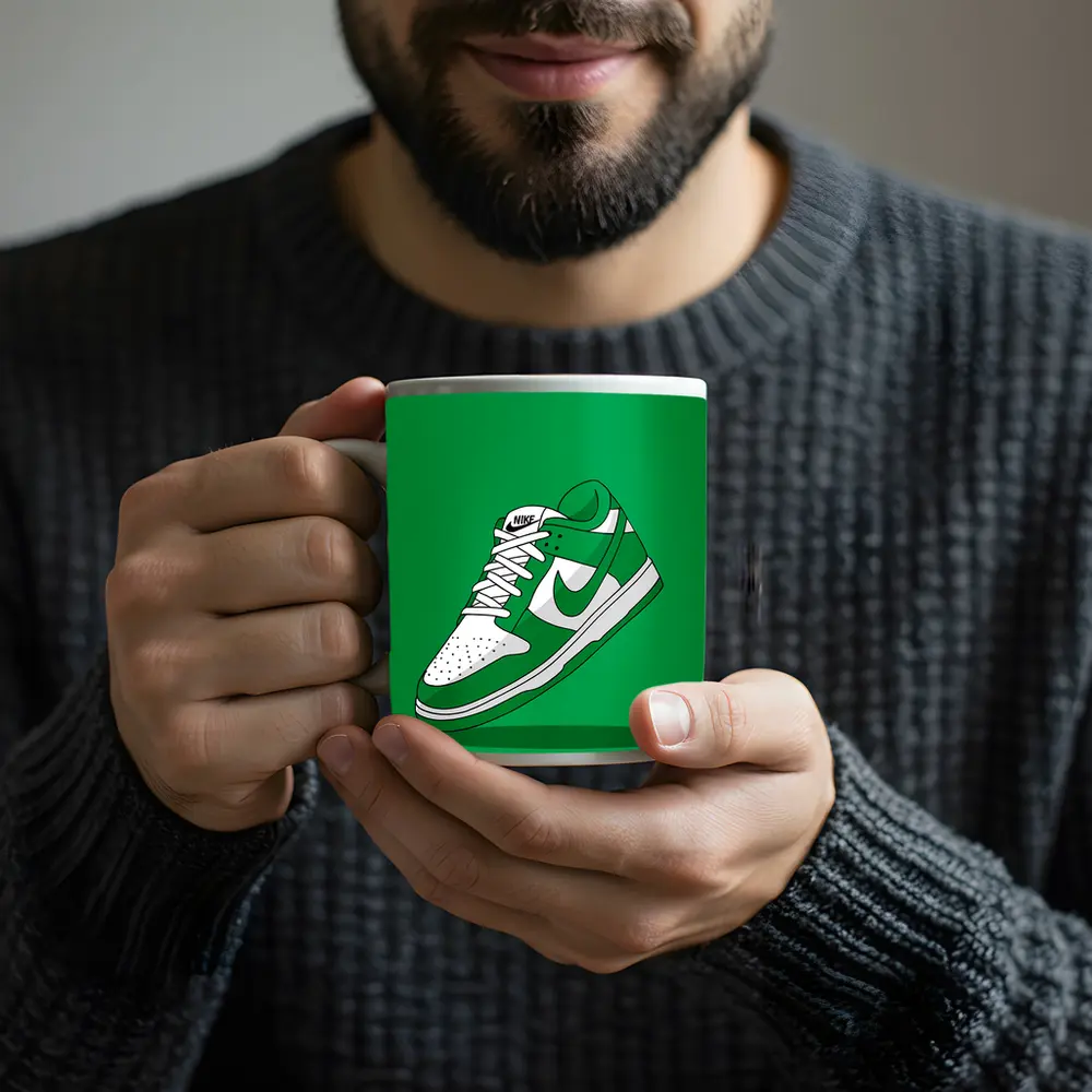 Nike Dunk Low Green White Sneaker Art – Mugs