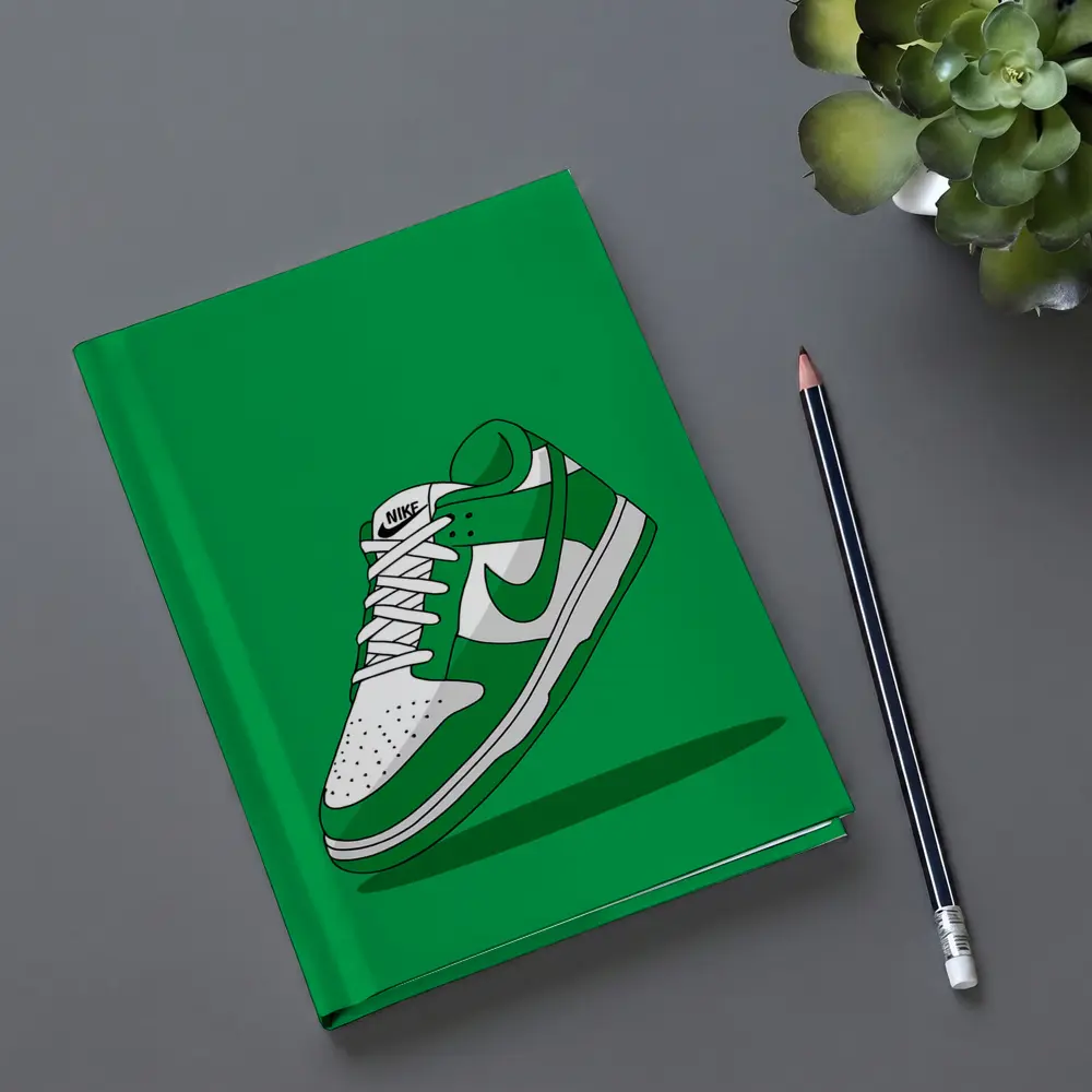 Nike Dunk Low Green White Sneaker Art – Notebooks