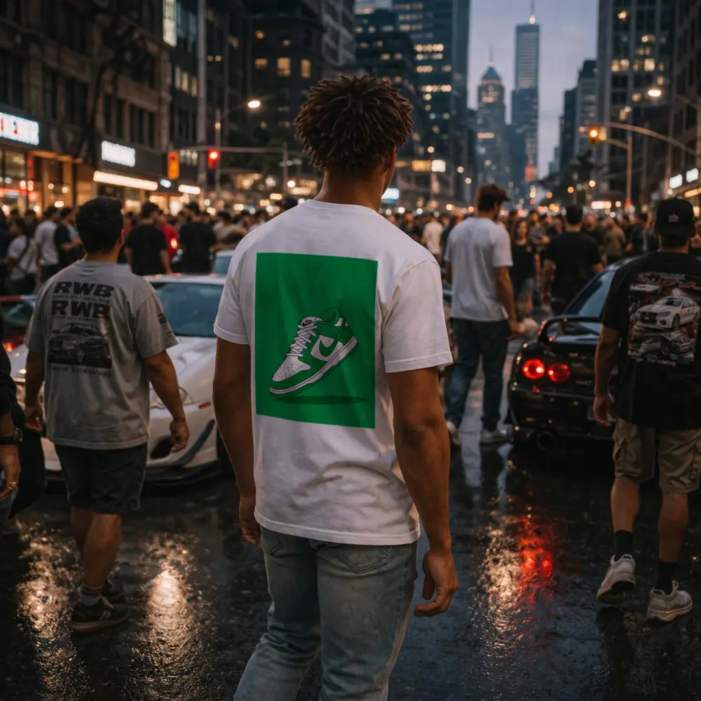 Nike Dunk Low Green White Sneaker Art – T-Shirts