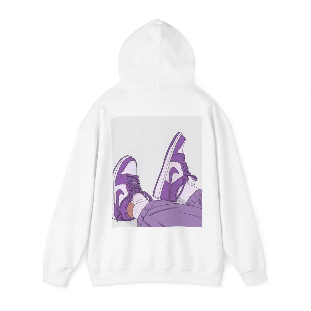 Purple Nike Air Jordan One Sneakers Illustration – Hoodies