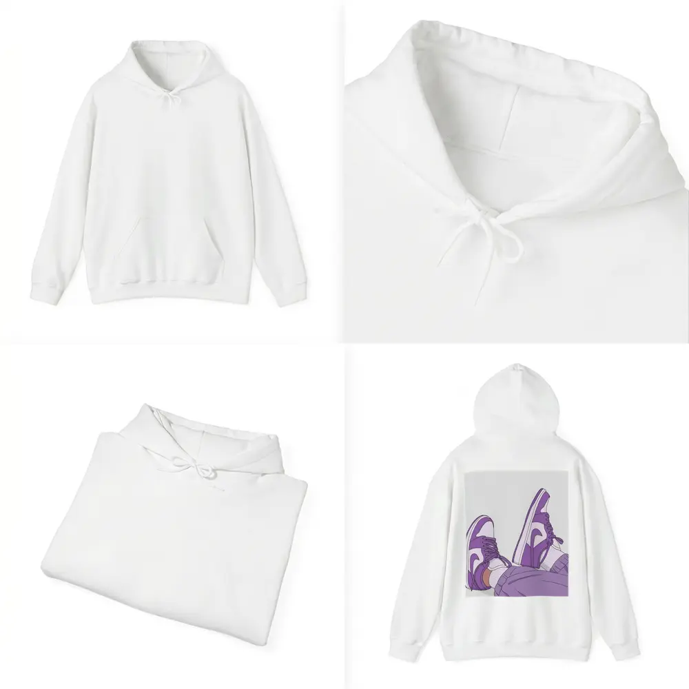 Purple Nike Air Jordan One Sneakers Illustration – Hoodies