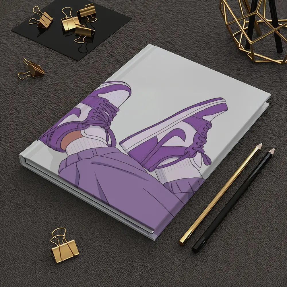 Purple Nike Air Jordan One Sneakers Illustration – Notebooks