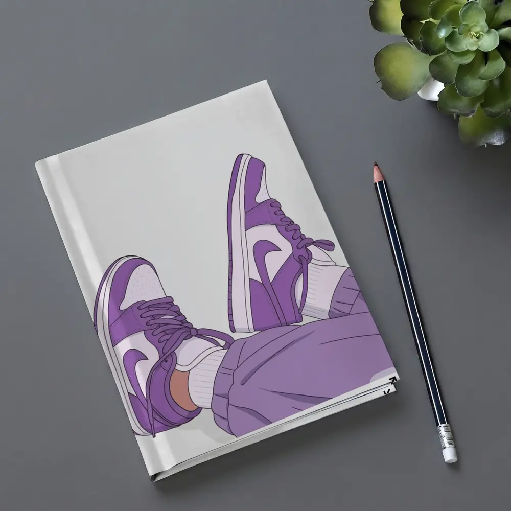 Purple Nike Air Jordan One Sneakers Illustration – Notebooks